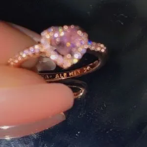 Sparkling Elevated Heart Ring, Rose gold plated